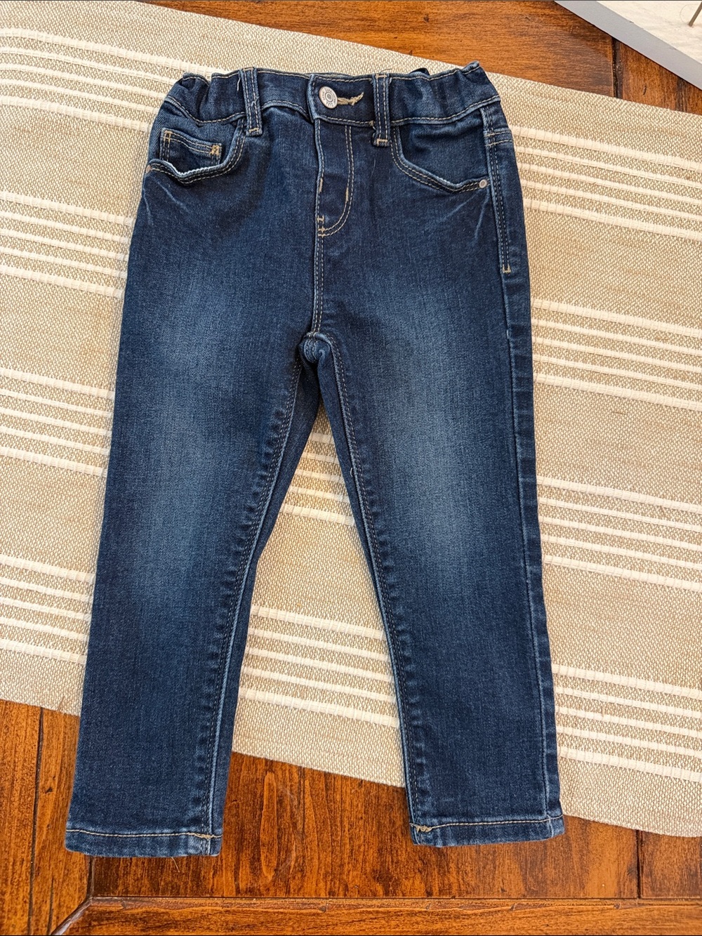 Zara Girls' Dark Blue Stretch Denim Jeans